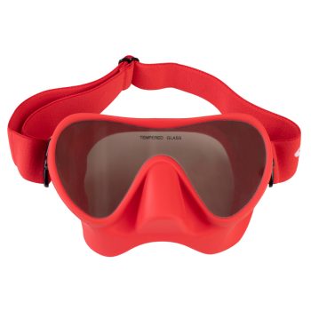 Maska Scorpena N3 ar spoguļlēcām un elastīgu siksnu, sarkana